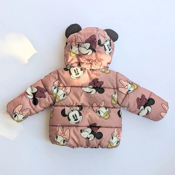 Baby Girls H&M Minnie Mouse Patterned Puffer Jacket - Picture 2 of 10